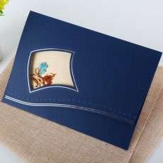 Dark Blue Greeting Card Customized Wedding Invitation Card Rectangle